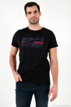 Pamuklu Slim Fit Bisiklet Yaka Baskılı Erkek T Shirt 541HIGHER SİYAH