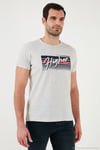 Pamuklu Slim Fit Bisiklet Yaka Baskılı Erkek T Shirt 541HIGHER AÇIK MELANJ