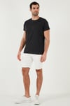 Pamuklu Slim Fit Bisiklet Yaka Baskılı 3'lü Paket Erkek T Shirt 541S31 Beyaz-Parlıament-Koyu Antrasit
