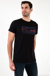 Pamuklu Slim Fit Bisiklet Yaka Baskılı Erkek T Shirt 541HIGHER SİYAH