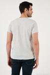 Pamuklu Slim Fit Bisiklet Yaka Baskılı Erkek T Shirt 541HIGHER AÇIK MELANJ