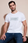 Pamuklu Slim Fit Bisiklet Yaka Baskılı Erkek T Shirt 541TOLIVE BEYAZ