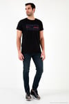 Pamuklu Slim Fit Bisiklet Yaka Baskılı Erkek T Shirt 541HIGHER SİYAH