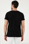 Pamuklu Slim Fit Bisiklet Yaka Baskılı Erkek T Shirt 541TOLIVE SİYAH