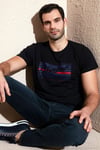 Pamuklu Slim Fit Bisiklet Yaka Baskılı Erkek T Shirt 541HIGHER SİYAH