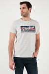 Pamuklu Slim Fit Bisiklet Yaka Baskılı Erkek T Shirt 541HIGHER AÇIK MELANJ