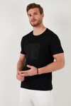 Pamuklu Slim Fit Bisiklet Yaka Erkek T Shirt 646R7940 SİYAH
