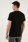 Pamuklu Slim Fit Bisiklet Yaka Erkek T Shirt 541TACTICAL SİYAH