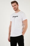 Pamuklu Slim Fit Bisiklet Yaka Erkek T Shirt 541PERSPECTIVE BEYAZ