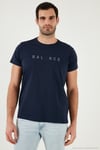 Pamuklu Slim Fit Bisiklet Yaka Erkek T Shirt 541BALANCE AÇIK LACİVERT