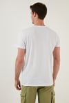 Pamuklu Slim Fit Bisiklet Yaka Erkek T Shirt 541TACTICAL BEYAZ