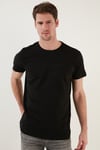 Pamuklu Slim Fit Bisiklet Yaka Erkek T Shirt 541TACTICAL SİYAH