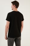 Pamuklu Slim Fit Bisiklet Yaka Erkek T Shirt 541WIND SİYAH