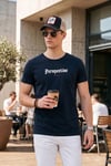 Pamuklu Slim Fit Bisiklet Yaka Erkek T Shirt 541PERSPECTIVE LACİVERT