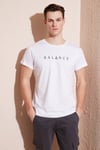 Pamuklu Slim Fit Bisiklet Yaka Erkek T Shirt 541BALANCE BEYAZ