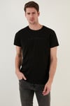 Pamuklu Slim Fit Bisiklet Yaka Erkek T Shirt 541WIND SİYAH