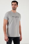 Pamuklu Slim Fit Bisiklet Yaka Erkek T Shirt 541BALANCE AÇIK GRİ
