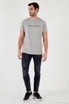 Pamuklu Slim Fit Bisiklet Yaka Erkek T Shirt 541BALANCE AÇIK GRİ