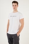 Pamuklu Slim Fit Bisiklet Yaka Erkek T Shirt 541BALANCE BEYAZ