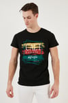 Pamuklu Slim Fit Bisiklet Yaka Erkek T Shirt 541CALIFORNIA24 SİYAH