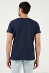 Pamuklu Slim Fit Bisiklet Yaka Erkek T Shirt 541TACTICAL LACİVERT