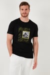 Pamuklu Slim Fit Bisiklet Yaka Erkek T Shirt 646R8320 SİYAH