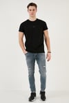 Pamuklu Slim Fit Bisiklet Yaka Erkek T Shirt 541BALANCE SİYAH