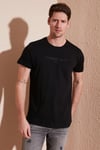 Pamuklu Slim Fit Bisiklet Yaka Erkek T Shirt 541TACTICAL SİYAH