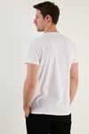 Pamuklu Slim Fit Bisiklet Yaka Erkek T Shirt 541WIND BEYAZ