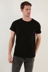 Pamuklu Slim Fit Bisiklet Yaka Erkek T Shirt 541WIND SİYAH