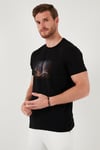 Pamuklu Slim Fit Bisiklet Yaka Erkek T Shirt 646R8120 SİYAH