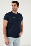 Pamuklu Slim Fit Bisiklet Yaka Erkek T Shirt 541BALANCE AÇIK LACİVERT