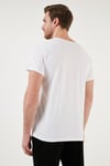 Pamuklu Slim Fit Bisiklet Yaka Erkek T Shirt 541PERSPECTIVE BEYAZ