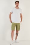 Pamuklu Slim Fit Bisiklet Yaka Erkek T Shirt 541TACTICAL BEYAZ