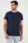 Pamuklu Slim Fit Bisiklet Yaka Erkek T Shirt 541TACTICAL LACİVERT