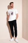 Pamuklu Slim Fit Bisiklet Yaka Erkek T Shirt 646R8320 EKRU
