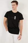 Pamuklu Slim Fit Bisiklet Yaka Erkek T Shirt 541CHANGE24 SİYAH