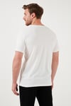 Pamuklu Slim Fit Bisiklet Yaka Erkek T Shirt 646R8320 EKRU