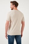 Pamuklu Slim Fit Bisiklet Yaka Erkek T Shirt 646R7940 BEJ