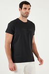 Pamuklu Slim Fit Bisiklet Yaka Erkek T Shirt 541PERSPECTIVE KOYU ANTRASİT