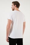 Pamuklu Slim Fit Bisiklet Yaka Erkek T Shirt 541PERSPECTIVE BEYAZ