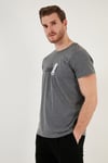 Pamuklu Slim Fit Bisiklet Yaka Erkek T Shirt 541CHANGE24 ANTRASİT