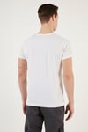 Pamuklu Slim Fit Bisiklet Yaka Erkek T Shirt 541BALANCE BEYAZ