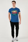 Pamuklu Slim Fit Bisiklet Yaka Erkek T Shirt 541CALIFORNIA24 PARLIAMENT