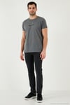 Pamuklu Slim Fit Bisiklet Yaka Erkek T Shirt 541WIND ANTRASİT