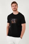 Pamuklu Slim Fit Bisiklet Yaka Erkek T Shirt 646R8120 SİYAH