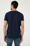 Pamuklu Slim Fit Bisiklet Yaka Erkek T Shirt 541FOLLOW LACİVERT