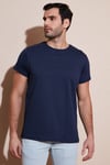 Pamuklu Slim Fit Bisiklet Yaka Erkek T Shirt 541TACTICAL LACİVERT
