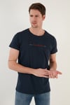 Pamuklu Slim Fit Bisiklet Yaka Erkek T Shirt 541WIND LACİVERT