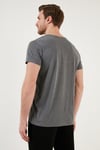 Pamuklu Slim Fit Bisiklet Yaka Erkek T Shirt 541CHANGE24 ANTRASİT